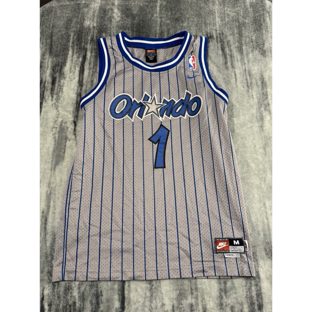 Vintage Nike Tracy McGrady Orlando Magic 1 Jersey Youth Med Sewn NBA Pinstripe